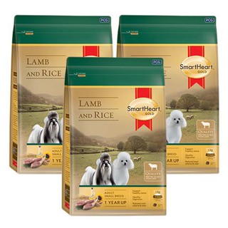 Smartheart Gold Lamb&amp;Rice for Adult Small Breed Dog Food 1kg (3 unit) Smartheart สมาร์ทฮาร์ท โกลด์