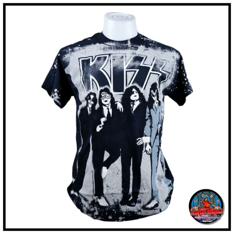 เสื้อยืด kiss Liquidblue แนวผ้ากัด