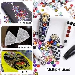 2000 ชิ ้ น 2 มิลลิเมตรหลากสีเรซิ ่ น Rhinestones Flatback สําหรับผู ้ หญิงคริสตัลประกายอะคริลิค Strass Appliques สําหรับ DIY Craft ทําอุปกรณ ์