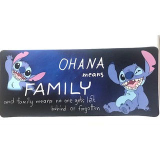 STITCH B แผ่นรอง คีย์บอร์ด รองคีย์บอร์ด keyboard  ลาย OHANA  สติทช์  ขนาด 30 x 70 cm แผ่นหนานุ่ม มียางกันลื่น  MANOPNEST