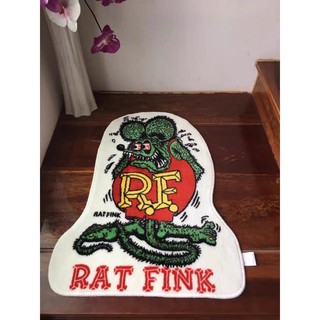 ✔️พรม RAT FLINK  ✔️พรมพื้นขาว ลายหนู RAT FLINK (AC101)