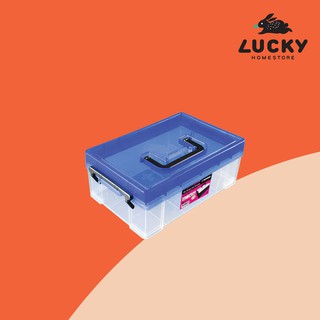 LUCKY HOME กล่องอเนกประสงค์ (กล่องหูล็อก) TL-002 ขนาด ( กว้าง x ยาว x สูง )( รวมฝารวมหูจับ ): 14.5 x 22.7 x 9 cm