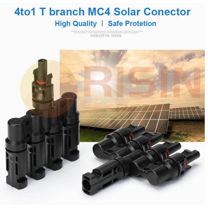 MC4 สาขาขนาน 1 ถึง 4 แผงพลังงานแสงอาทิตย์ PV 30A 1000V MC4 สาขา 1 ถึง 4
