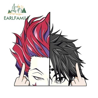 Earlfamily สติกเกอร์ ลาย Hisoka HUNTER×HUNTER Peek Surfboard RV Caravan 13 ซม. x 12.2 ซม. สําหรับตกแต่งรถยนต์