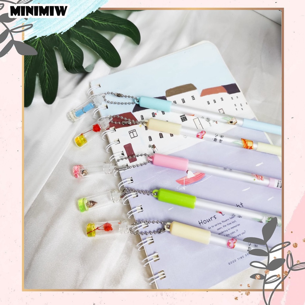VINTAGE AESTHETIC GEL PEN MESSAGE MEMO ในขวด BOBA