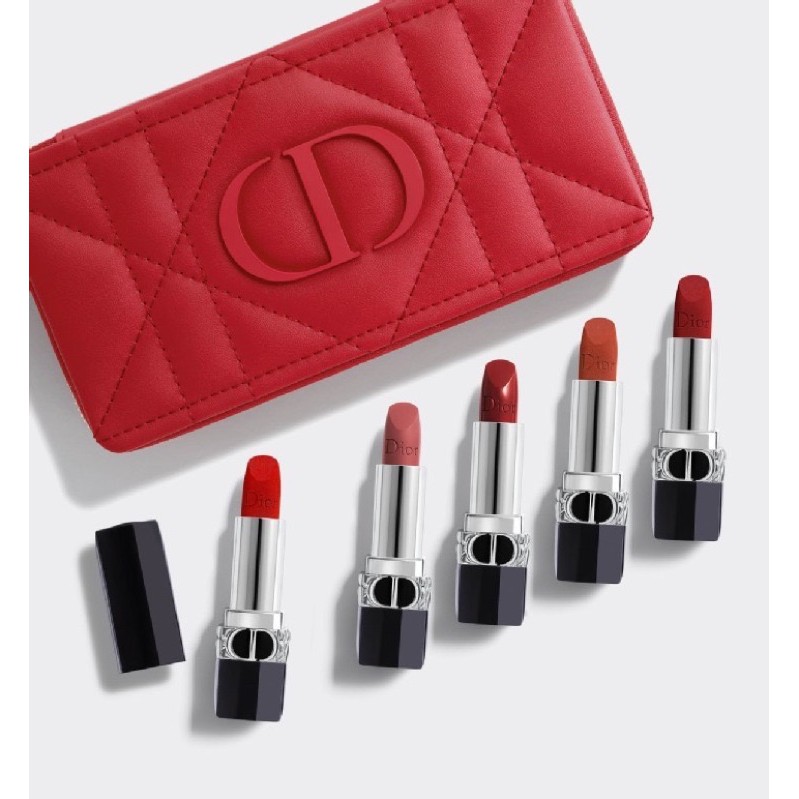 ROUGE DIOR REFILLABLE LIPSTICK COLLECTION Couture Color &amp; Floral Lip Care - Long Wear