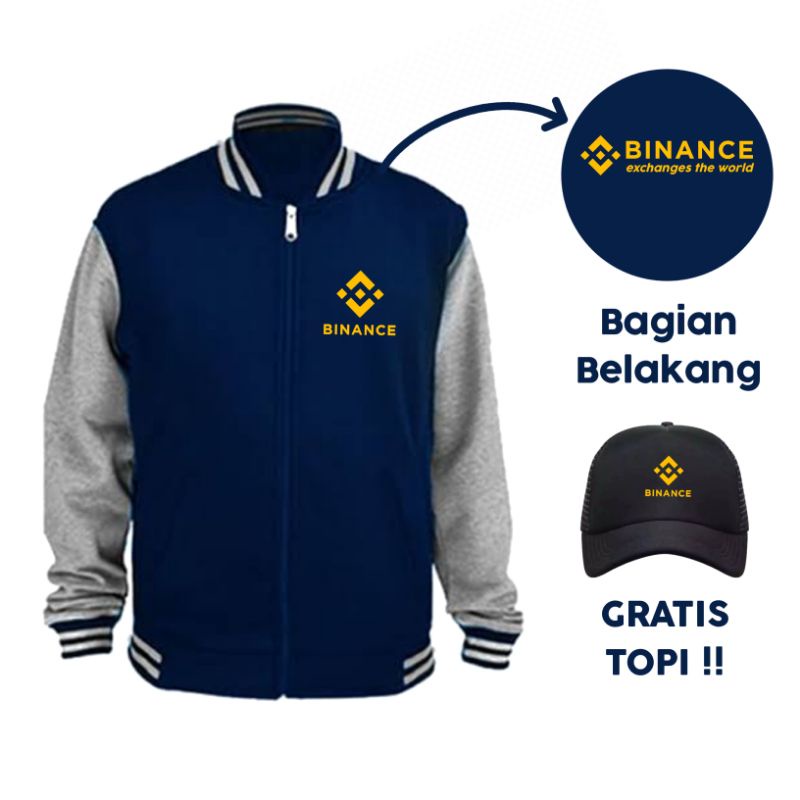 Binance Varsity Jacket Binance Bitcoin Jacket ฟรีหมวก