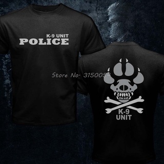 เสื้อยืด ผ้าฝ้าย พิมพ์ลาย K9 Dog Unit Police Forces สำหรับผู้ชาย