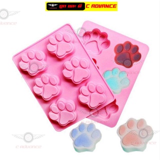 รอยเท้าสัตว์ หมา หมี 6หลุมPaw Silicone mold พิมพ์สบู่ พิมพ์วุ้น แม่พิมพ์ขนม บล็อคทำน้ำแข็ง พิมพ์ซิลิโคน