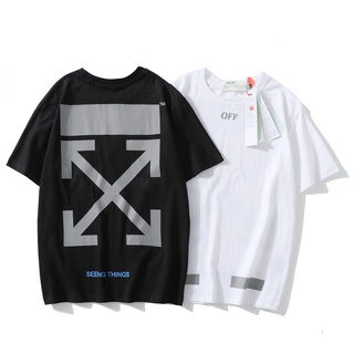 2022.เสื้อยืดลําลอง แขนสั้น คอกลม พิมพ์ลายตัวอักษร OW series OFF -WHITE ทรงหลวม ขนาดใหญ่ สําหรับผู้ชาย ไซซ์ S-5XL