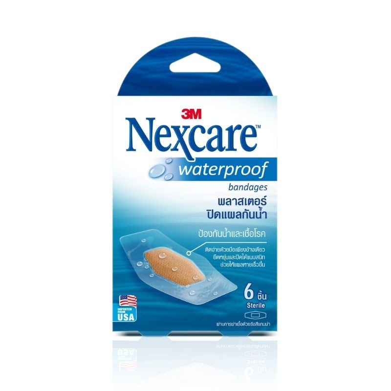 3M Nexcare Waterproof bandage 6 pc เน็กซ์แคร์ พลาสเตอร์ฟิล์มใส กันน้ำ |  Shopee Thailand