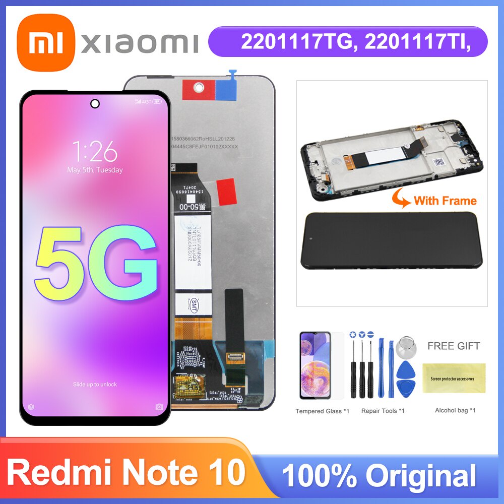 6.5 & 39; & 39; หน้าจอ LCD สําหรับ Xiaomi Redmi หมายเหตุ 10 5G จอแสดงผล LCD Touch Screen Digitizer A