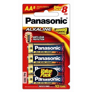 ✨ขายดี✨ พานาโซนิค ถ่านอัลคาไลน์ AA แพ็ค 8 Panasonic Alkaline battery (AA / pack 8)