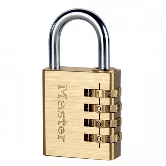 Chaixing Home อุปกรณ์ล็อก แม่กุญแจ กุญแจแบบรหัส 4 รหัสคล้องคอสั้นทองเหลือง MASTER LOCK