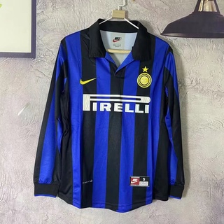 เสื้อกีฬาแขนยาว ลายทีมชาติฟุตบอล AAA Retro 1998 99 Inter MIlan ชุดเหย้า สําหรับผู้ชาย