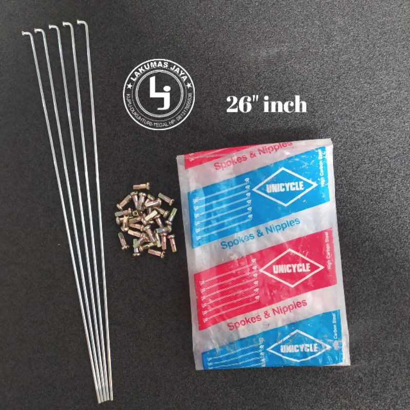 ซี่ลวดจักรยาน 26 นิ้ว ซี่ลวดจักรยาน 26 นิ้ว UNICYCLE เหล็กโครเมียม feral MTB 26 ซี่ลวดจักรยาน
