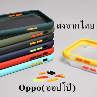 เคส OPPO เคสด้านกันกระแทก เคสขอบสีหลังขุ่น S20FE OppoA73 oppoA93 Reno4z Reno4pro(5G) RealmeC12/C15