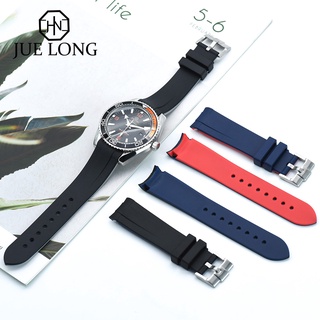 Double Color Rubber Watch Strap 20mm 22mm Curved End Waterproof New Design High-End Silicone Watch Bands For Each Brand Watches Band