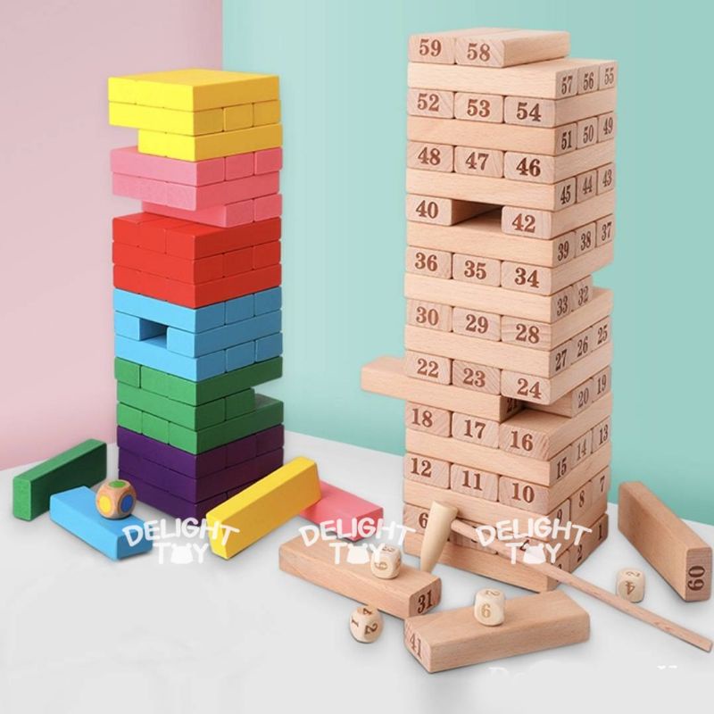 [ส่งไว] ของเล่นบล็อกไม้ตึกถล่ม (Building block) เกมส์ไม้คอนโด เกมไม้พัฒนาสมอง ฝึกสมาธิ เล่นง่ายสนุก
