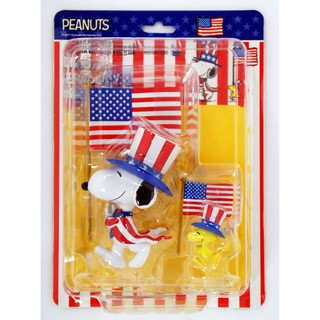 ของแท้จากญี่ปุ่น🧡 Medicom UDF 320 Peanuts Snoopy Series 5 U.S.A. Snoopy &amp; Woodstock Ultra Detail Figure ฟิกเกอร์สนูปปี้