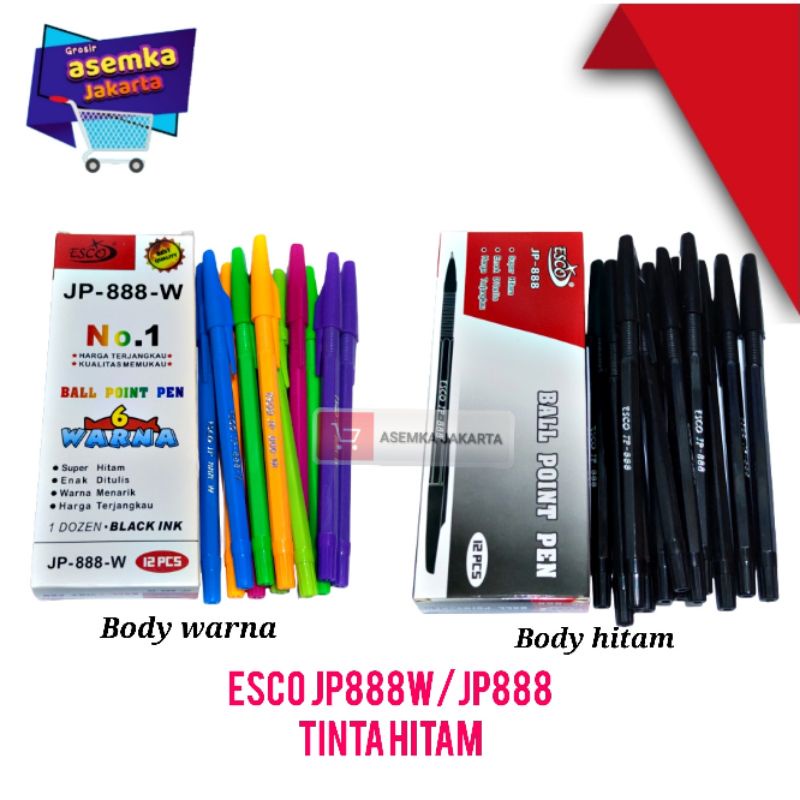 ปากกาลูกลื่นร่างกายหมึกดํา JP888 ขายส่ง