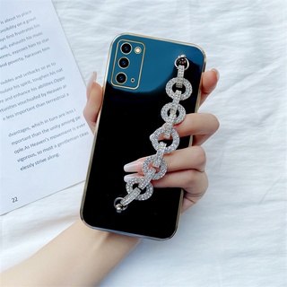 เคสโทรศัพท์มือถือแบบนิ่ม กันกระแทก พร้อมสายคล้องข้อมือ หรูหรา สําหรับ Samsung Note 20 4G 5G