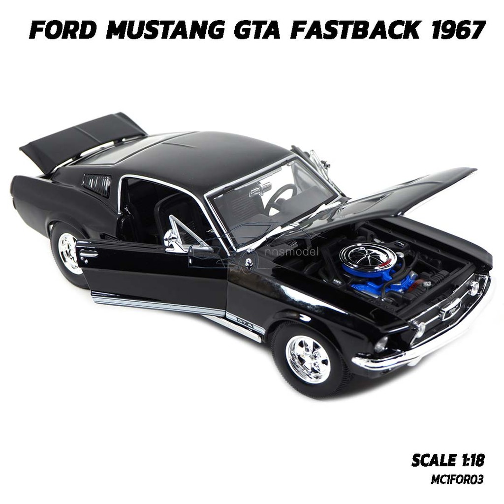 โมเดลรถม สแตง Ford Mustang Gta Fastback 1967 ส ดำ Scale 1 18 Model รถจำลองสมจร ง ประกอบสำเร จ พร อมต งโชว Maisto Shopee Thailand