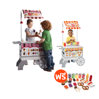 [ฟรีอุปกรณ์ 40ชิ้น] รถไอติม รุ่น 9350 Melissa & Doug Ice Cream Hot Dog Food Cart รีวิวดีใน Amazon USA 2 ร้านในชุด อุปกรณ์ 40 ชิ้น ของเล่นทำไอติม ไอศกรีม มาลิซ่า 3 ขวบ