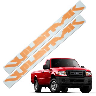 Sticker สติ๊กเกอร์ WILDTRAK 2ชิ้น สีส้ม สำหรับ Ford Ranger ปี 2006-2010