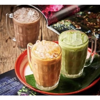 (2ใบ)แก้วสับปะรด ใส่กาแฟโบราณ มีหูจับ LUCKYGLASS TROPICAL MUG LG-311514(115)