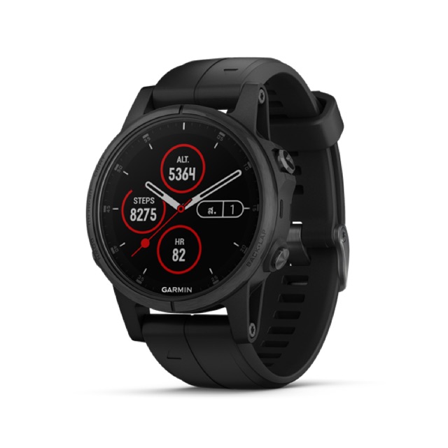 Garmin Fenix 5 Plus Sapphire Edition Multi-Sport Training GPS Watch (สีดำ) หน้าปัด 47 มม
