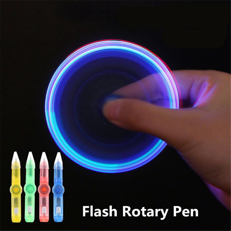 ปากกาควง Spinning Pen ปากกาลูกลื่น มีไฟ LED เรืองแสงในที่มืด ของเล่นบรรเทาความเครียด สําหรับเด็ก