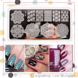  แผ่นปั๊มลายเล็บผืนผ้า ลายลูกไม้ หรูหรา opi orly essie zoya