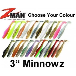 ปลายาง Z-Man MinnowZ 3 นิ้ว เหยื่อยางเหนียวถึก ทนแรงกัด ตกปลากะพง ช่อน ชะโด Zman Soft Swimbait