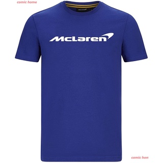 2021 McLaren F1 เสื้อยืดผู้ชาย Essentials แอนทราไซต์ / ส้ม / น้ําเงินพิมพ์ผ้าฝ้ายยอดนิยม MN)