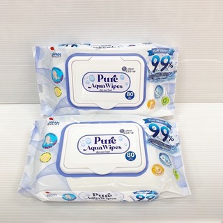 ผ้าเปียกกูนน์ Pure Aqua Water 99% (ได้2ห่อ)