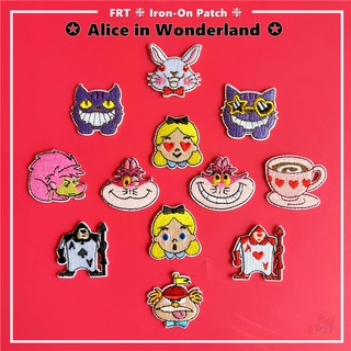 ☸ แผ่นแพทช์รีด ลายการ์ตูน Alice In Wonderland ☸ แผ่นแพทช์ รูปแมวเชสเชียร์ DIY สําหรับเย็บตกแต่งเสื้อผ้า 1 ชิ้น