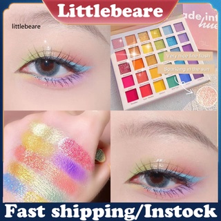 &lt;littlebeare&gt; พาเลทอายแชโดว์ เนื้อเรียบเนียน 30 สี สีรุ้ง สําหรับผู้หญิง