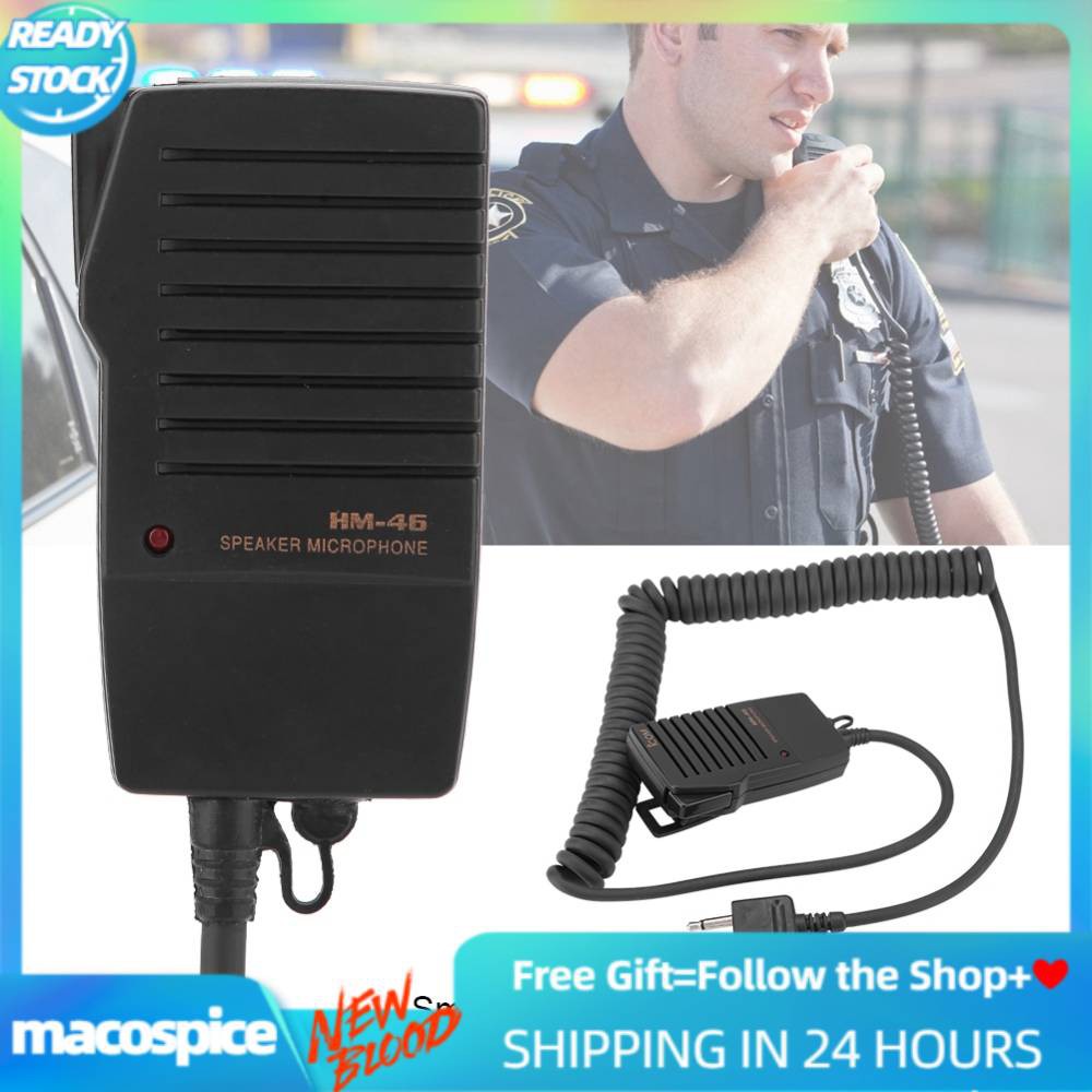 [MACO] HM-46 ไมค์ลําโพงสําหรับ ICOM IC-V8 V82 V85 IC-T2H T8A 2AT E90 W32A วิทยุ Black GG