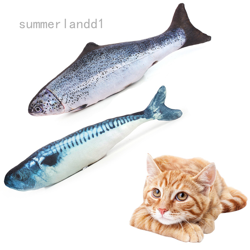 Catnip fish cat plush toy interactive cat toy pillow. summerlandd1.th