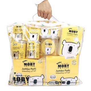 New 2019 ! Baby Moby ชุดกระเป๋าสำหรับคุณลูก Newborn Essentials Gift Bag สำลี ลูกน้อย ผ้าก็อซ ชุดเช็ทสำลี เบบี้โมบี้