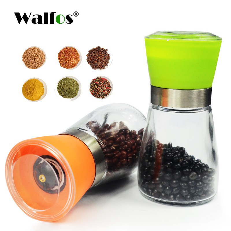 WALFOS เครื่องบดพริกไทยเกลือพริกไทยสมุนไพรพลาสติก