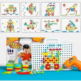 ของเล่นเสริมทักษะรอบด้าน Screw on mosaic for creative fun