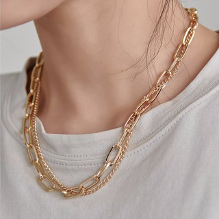 Figure Charm Chain Necklace สร้อยคอโซ่สีทอง