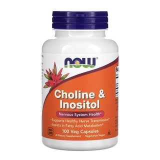 [พร้อมส่ง] โคลีน อิโนซิทอล Now Foods, Choline &amp; Inositol , 500 mg, 100 Capsules