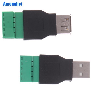 (Amonghot) อะแดปเตอร์ปลั๊กเชื่อมต่อ Usb 2.0 Type A Male Terminal
