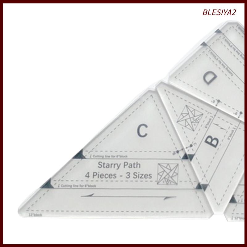 Set of 4 Triangle Quilting Ruler Sewing DIY Multi-Function Tool for ...