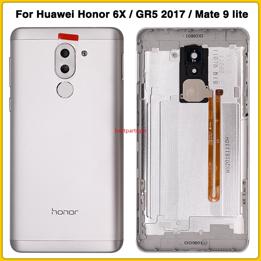 Bt-สําหรับ Huawei Honor 6X / GR5 2017 / Mate 9 lite ฝาครอบแบตเตอรี่ประตูพร้อมสายเคเบิล Flex ลายนิ้วมือ