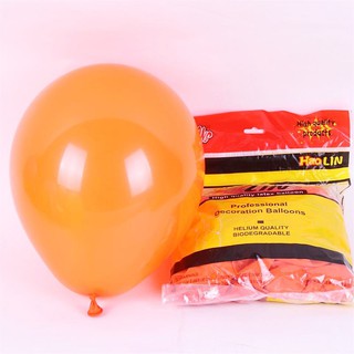 ลูกโป่งยางสีส้ม สีมาตรฐาน 10 นิ้ว Haolin Balloon (10 ใบ)