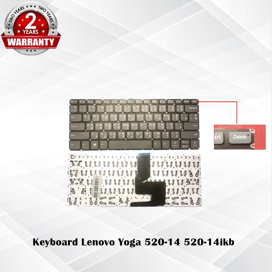 Keyboard Lenovo 520-14 / คีย์บอร์ด เลโนโว่ รุ่น Yoga 520-14 520-14ikb 720-14 720-15ikb Flex 5-14 / TH-ENG *ประกัน 2 ปี*